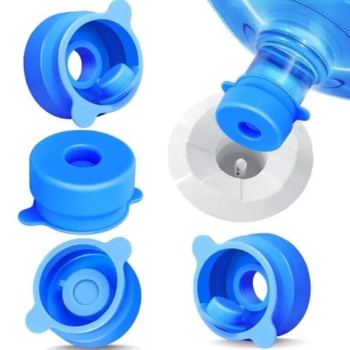 U-Goforst 6 PCS 3 & 5 Gallon Water Jug Caps - Blue Silicone Reusable Bottle Covers | Non-Spill & Leak-Free thumbnail 1