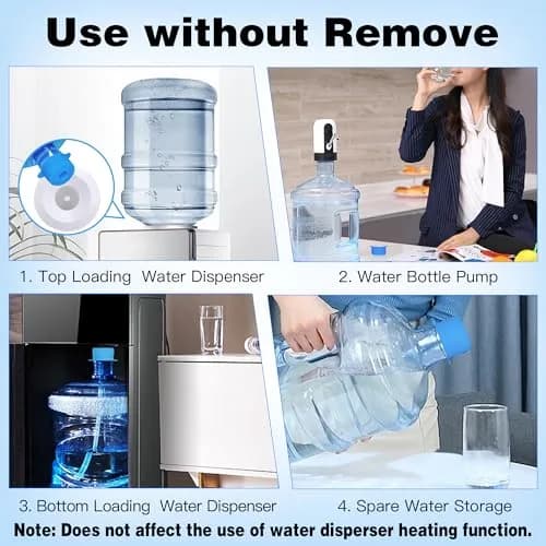U-Goforst 4 Pack 3 & 5 Gallon Water Jug Caps - 55mm Silicone Reusable Replacement Lids | Leak-Proof & Non-Spill Design thumbnail 6