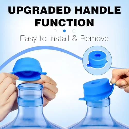 U-Goforst 4 Pack 3 & 5 Gallon Water Jug Caps - 55mm Silicone Reusable Replacement Lids | Leak-Proof & Non-Spill Design thumbnail 2