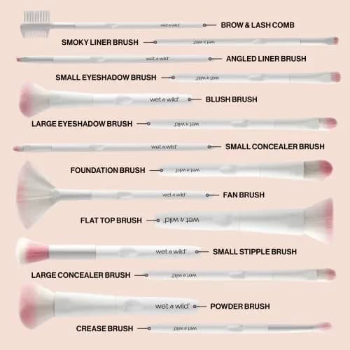 wet n wild New Brow & Liner Duo Brush, Pack of 3 | Flat Angled, Ultra-Thin Precision for Eyebrows and Eyeliner thumbnail 4