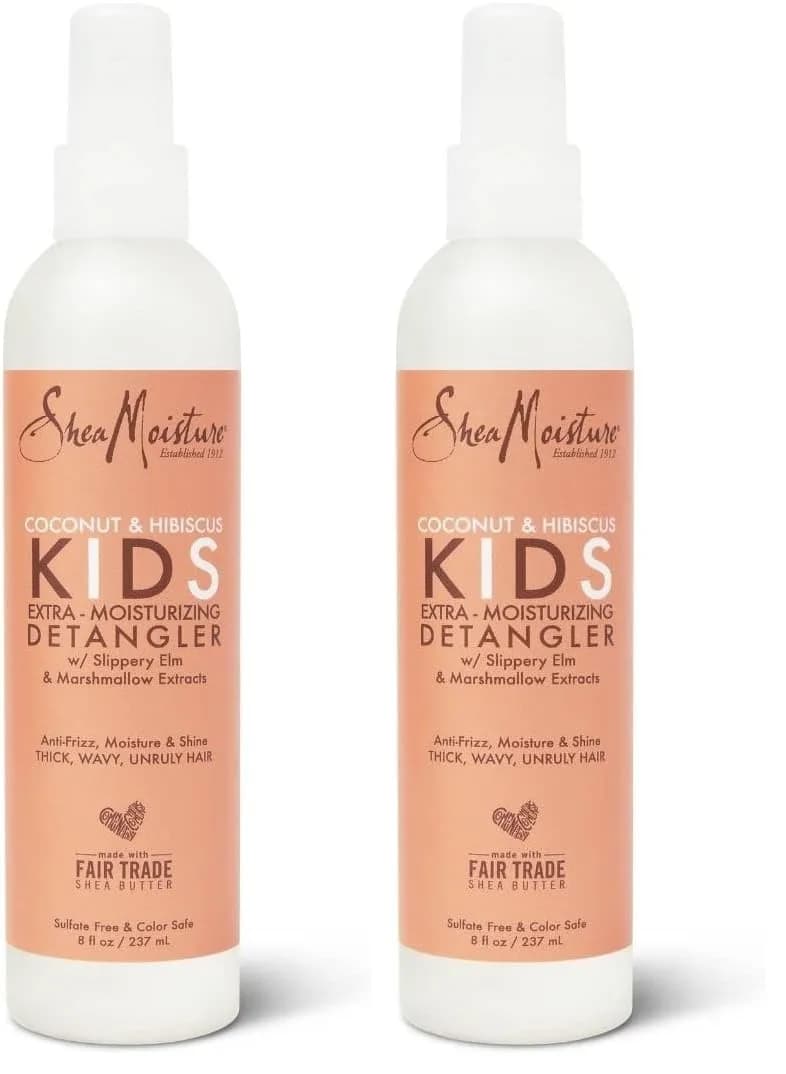Shea Moisture Kids Coconut & Hibiscus Extra Moisturizing Detangler Spray 474ml (16 Fl Oz) | For Curly, Wavy Hair