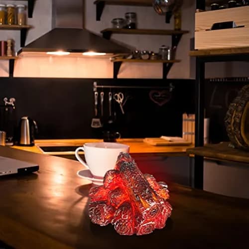 HEITIGN Flameless Fireplace Light 140x120x95mm | Realistic LED Charcoal Lamp for Home & Outdoors thumbnail 2