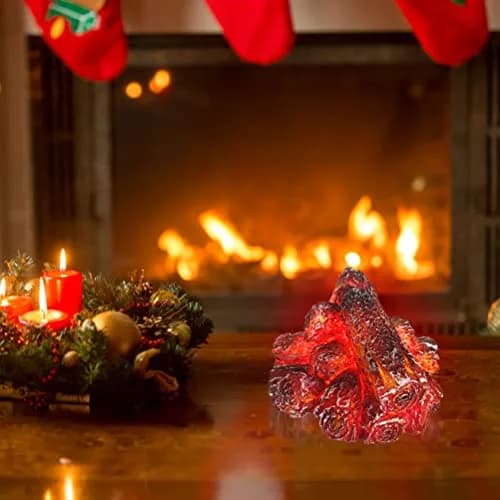 HEITIGN Flameless Fireplace Light 140x120x95mm | Realistic LED Charcoal Lamp for Home & Outdoors thumbnail 3