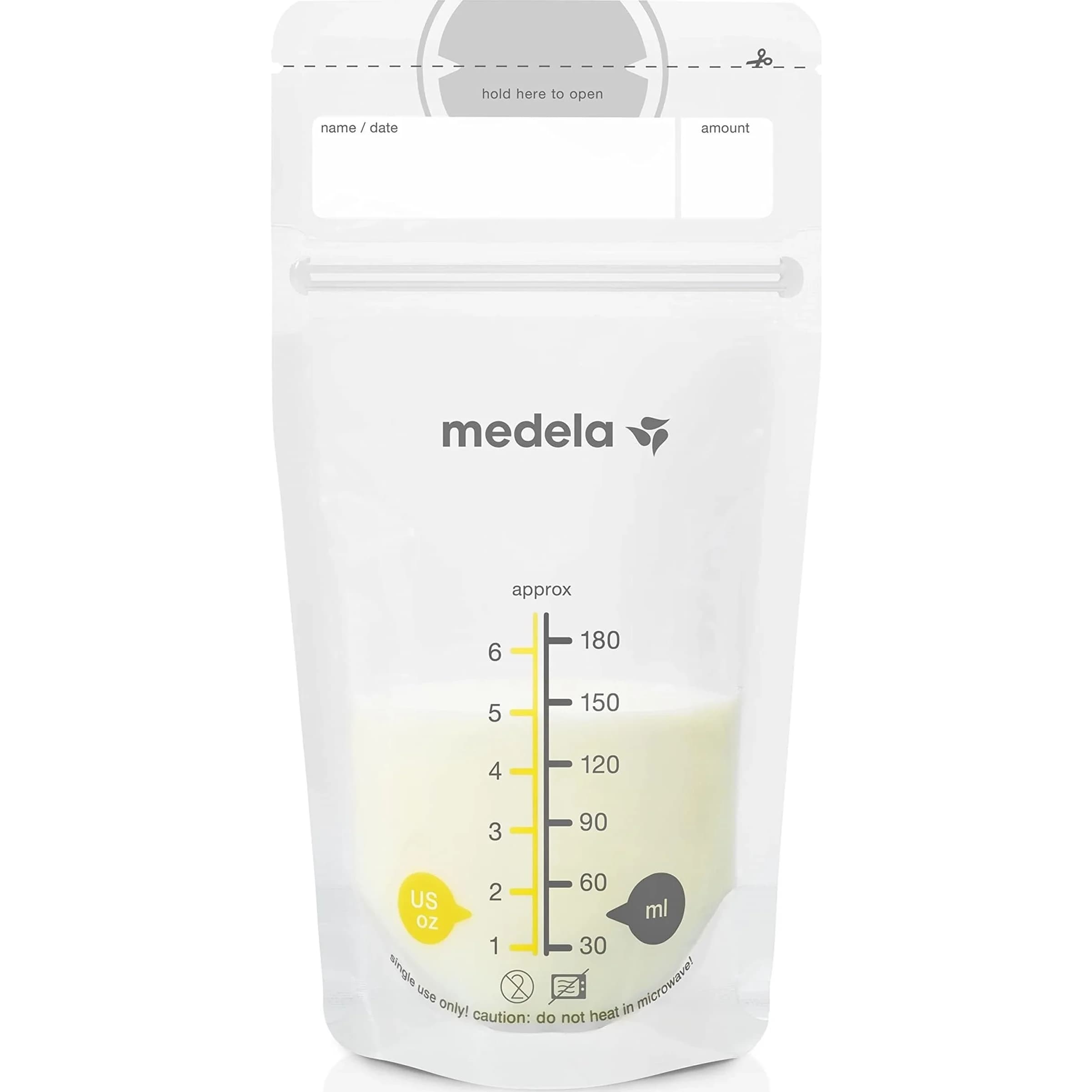 Medela Breastmilk Storage Bags 200 Count 180ml (6 Fl Oz) | Hygienically Pre-Sealed for Safe Breast Milk Storage - main product image