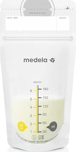 Medela Breastmilk Storage Bags 200 Count 180ml (6 Fl Oz) | Hygienically Pre-Sealed for Safe Breast Milk Storage thumbnail 1
