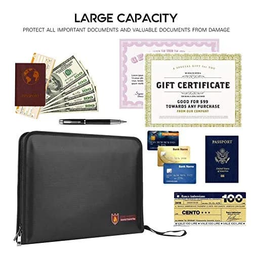 HSP-HSWITI Fireproof Document Bag Fire & Water Resistant File Folder A4 12 Pockets | Waterproof Safe Document Holder thumbnail 6