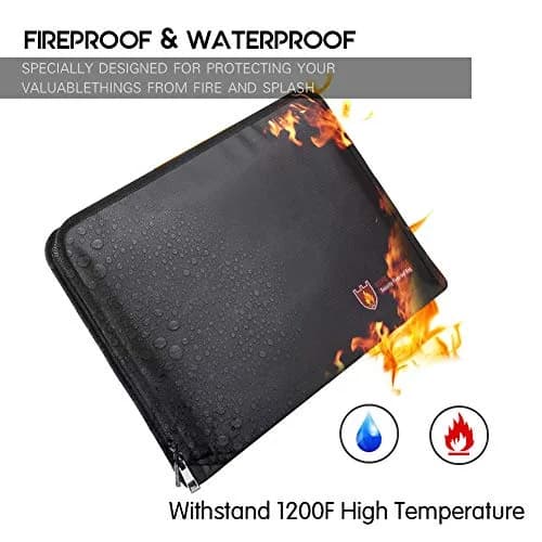 HSP-HSWITI Fireproof Document Bag Fire & Water Resistant File Folder A4 12 Pockets | Waterproof Safe Document Holder thumbnail 2