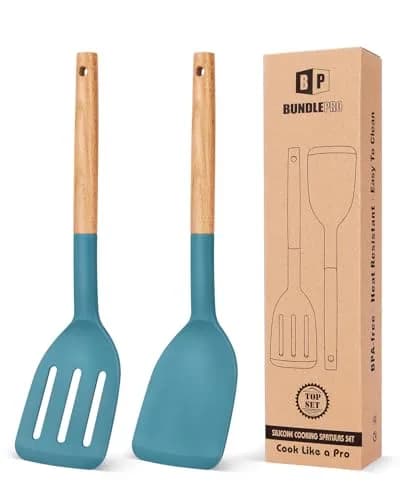 BUNDLEPRO Silicone Spatula Set | BPA-Free, Heat-Resistant 446℉, 2 Pack, Blue thumbnail 1