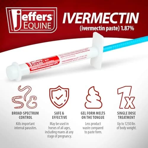 Jeffers Ivermectin Dewormer for Horses 3 Pack | Apple Flavored Broad Spectrum Paste thumbnail 3