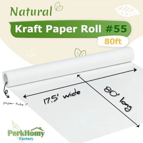 PH PERKHOMY White Kraft Paper Roll 17.5" x 80' | Versatile Gift & Craft Paper thumbnail 2