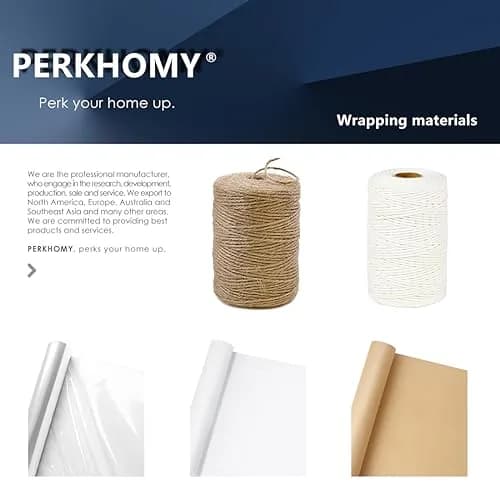 PH PERKHOMY Brown Kraft Paper Roll 17.5" x 100' | Versatile Gift Wrap & Craft thumbnail 3