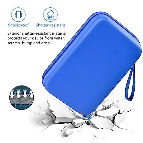 ProCase Hard Travel Electronic Organizer Case for MacBook Power Adapter Chargers Cables Power Bank Apple Magic Mouse Apple Pencil USB Flash Disk SD Card Large Blue thumbnail 4
