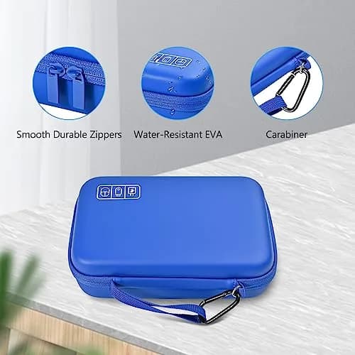 ProCase Hard Travel Electronic Organizer Case for MacBook Power Adapter Chargers Cables Power Bank Apple Magic Mouse Apple Pencil USB Flash Disk SD Card Large Blue thumbnail 8