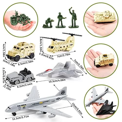 deAO Army Men Playset Military Base with Vehicles Toy & Map for Boys 3-5 | 38 Pieces thumbnail 5
