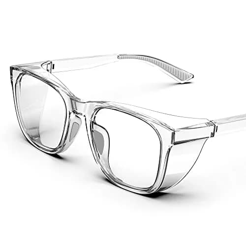 TOREGE Clear Safety Glasses Anti-Fog, Anti-Blue Light, Side Shields | ANSI Z87.1 Certified, Lightweight Protective Eyewear for Men & Women (Transparent White & Clear Lens) thumbnail 1