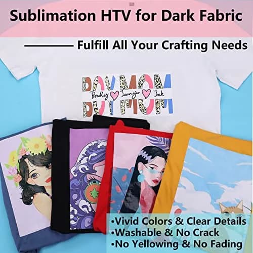 HTVRONT Sublimation HTV for Dark/Light Cotton Fabric - Matte Finish, 30.48cm x 6.1m (12" x 20 FT) thumbnail 2