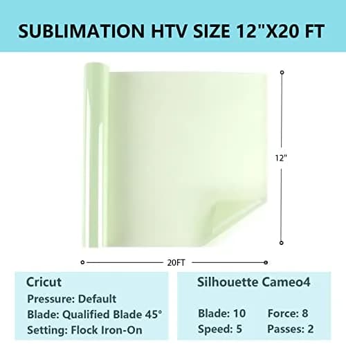 HTVRONT Sublimation HTV for Dark/Light Fabric - Glossy, 30.48cm x 609.6cm (12" X 20 FT) | Vibrant Colors on Cotton thumbnail 4