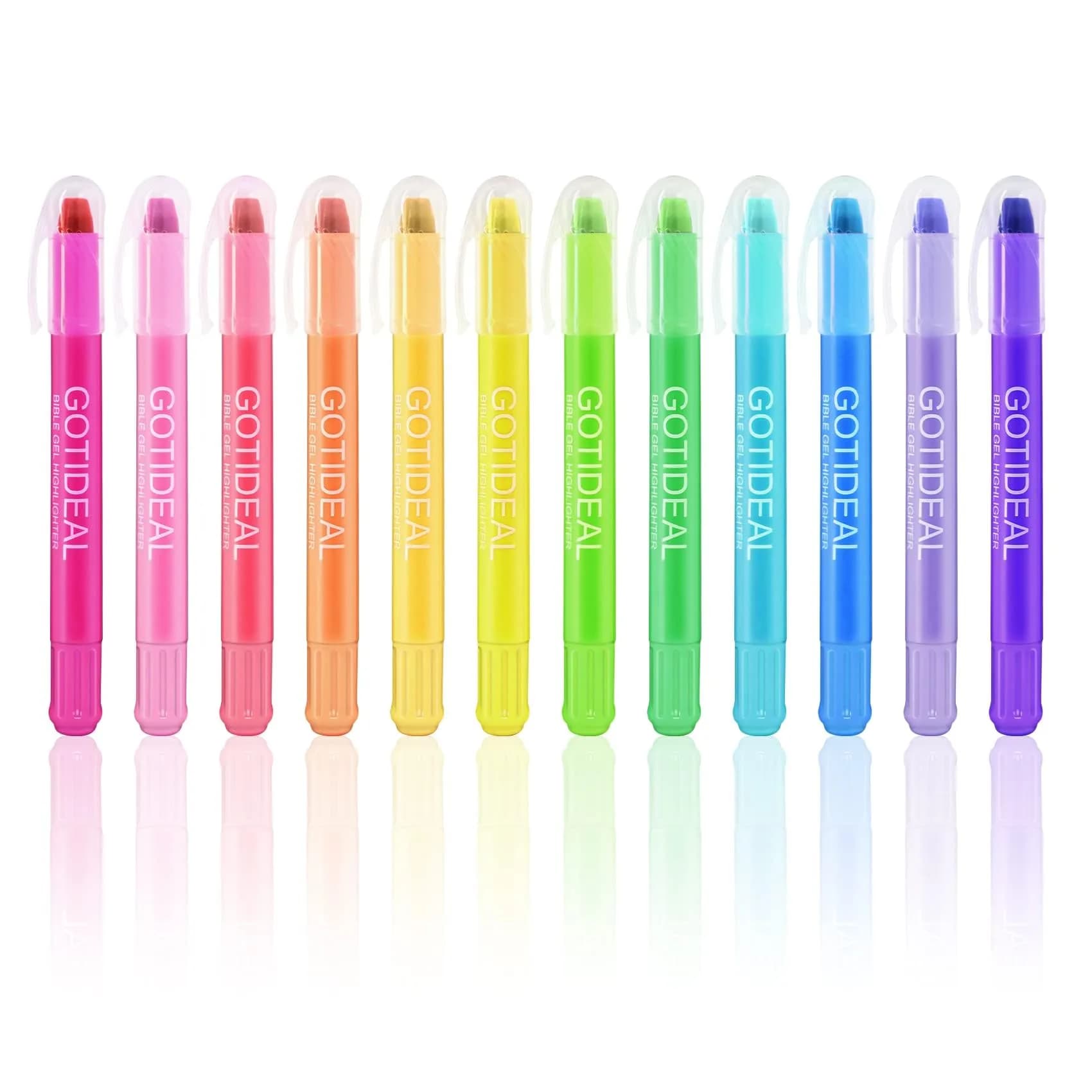 GOTIDEAL Bible Highlighters 12 Pack Assorted Gel Pens for Bible Study, No Bleed, Vibrant Colors, Durable, 1 Count (Pack of 12) | Perfect for Sermon Notes - main product image