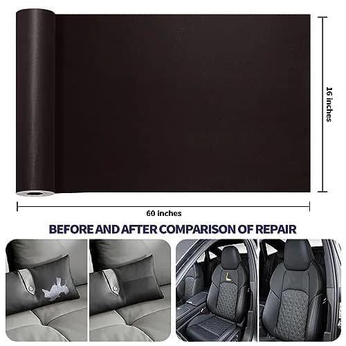 Besezx Leather Repair Patch Tape Kit 156 cm x 40 cm (60" x 16") | Self-Adhesive for Furniture, Car Seats, Vinyl thumbnail 3