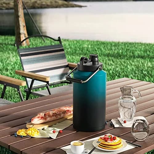Kerilyn Insulated Gallon Jug with Handle, 3785ml (128oz) Stainless Steel | Keeps Drinks Cold 48 Hrs, Hot 24 Hrs thumbnail 3