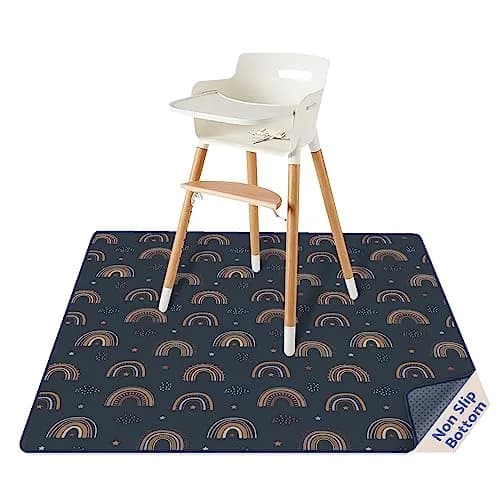 Blissful Diary Baby Splat Mat 128cm x 128cm (50.4 x 50.4 Inch) | Wipeable Waterproof Floor Protector for High Chairs & Playtime thumbnail 1