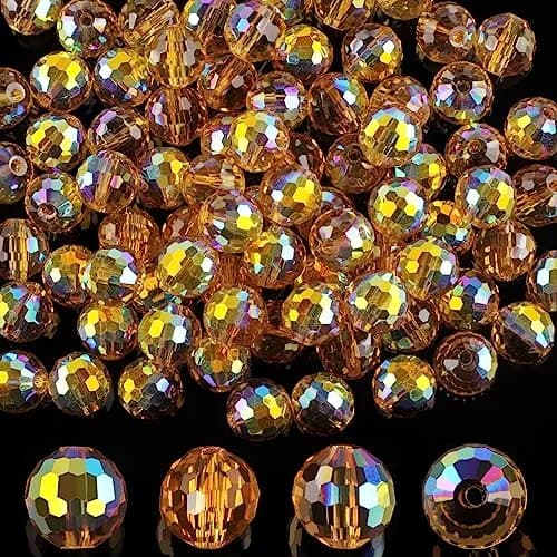 Reastar Crystal Glass Beads 10mm (80 Pcs) | 96 Faceted for Sparkle thumbnail 1