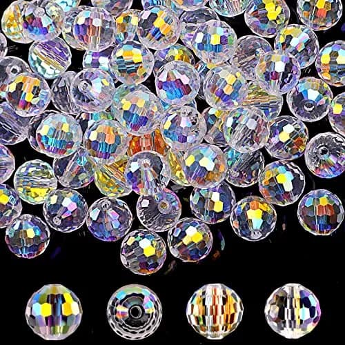 Reastar Crystal Glass Beads 10mm (0.39 inch) AB - 80 Pcs | Sparkly Faceted Beads for Jewelry Making thumbnail 1