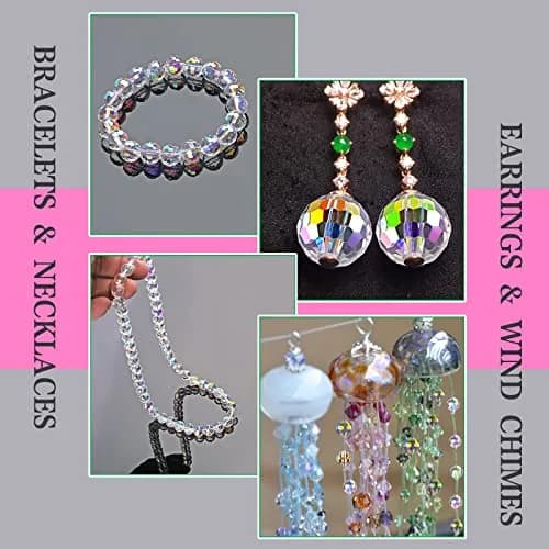 Reastar Crystal Glass Beads 10mm (0.39 inch) AB - 80 Pcs | Sparkly Faceted Beads for Jewelry Making thumbnail 7