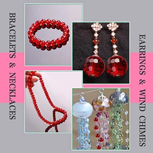 Reastar 80 Pcs Crystal Glass Beads 10 mm Red | Faceted Sparkly Beads for Jewelry Making thumbnail 5