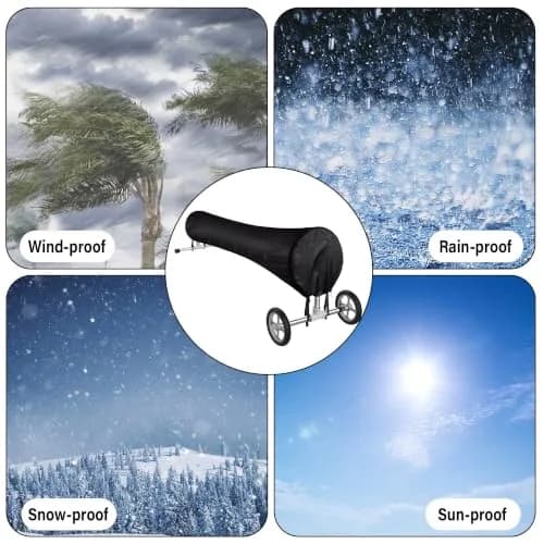 Tlswshsy Swimming Pool Solar Reel Cover, 20 FT | Heavy-Duty Winter & Summer Pool Cover thumbnail 5