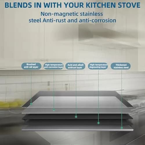 Stainless Steel Backsplash for Kitchen Stove & Range Hood, 30x24-inch, Splatter Guard, Easy Installation thumbnail 4
