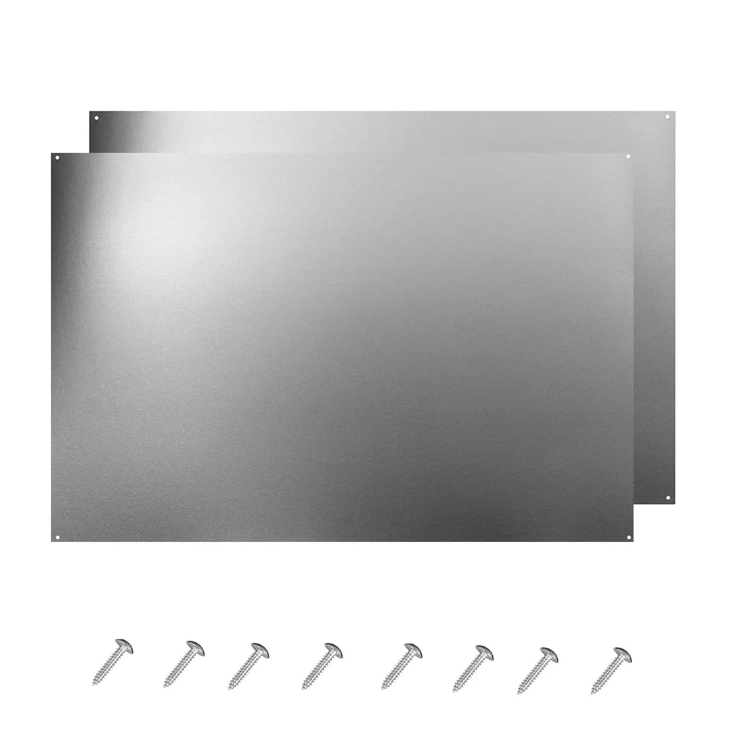 Generic Stainless Steel Kitchen Range Hood Backsplash 76cm x 61cm (24" x 30") | Easy Clean Splatter Guard for Indian Kitchens — 30"×24"(2-pc)