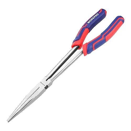 WORKPRO Premium 11” Extra Long Needle Nose Pliers | Heavy-Duty CRV Steel, Soft Grip for Precision Reach thumbnail 1