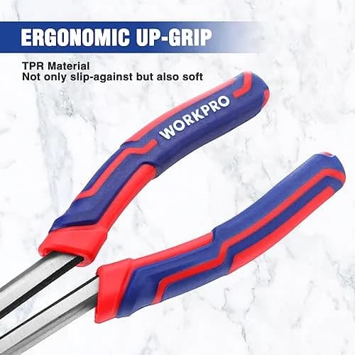 WORKPRO Premium 11” Extra Long Needle Nose Pliers | Heavy-Duty CRV Steel, Soft Grip for Precision Reach thumbnail 5