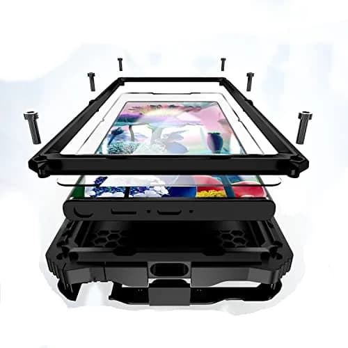 Lunivop Samsung Galaxy S23 Ultra Metal Heavy Duty Case Black | Military Grade Protection & Built-in Screen Protector thumbnail 1