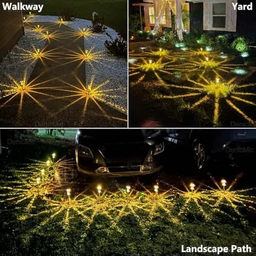 DenicMic 10 Pack Solar Pathway Lights Waterproof Warm White LED | Outdoor Garden Decor thumbnail 5