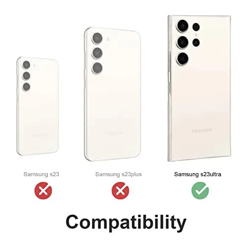 Lunivop Heavy Duty Metal Case for Samsung Galaxy S23 Ultra | Military Grade Protection with Kickstand & Screen Protector (Red) thumbnail 3