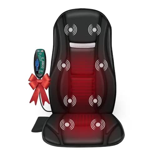 Snailax Vibration Back Massager with Heat, 8 Motors Massage Chair Pad 1.42 kg (3.13 lb) | Deep Tissue Relief for Home & Office thumbnail 1
