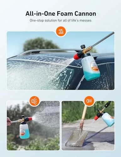 AstroAI Foam Cannon for Pressure Washer with 1/4" Quick Connect, 1L Bottle & 5 Nozzles | Heavy Duty Foam Sprayer Attachments thumbnail 8