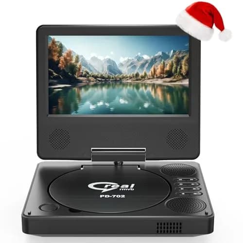 PJGCWB Portable DVD Player 7.5" Swivel Display | 5-Hour Battery, Car Mount Included thumbnail 1