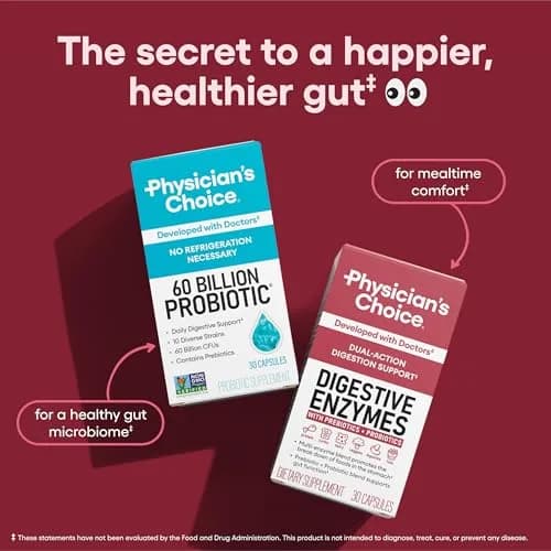 Physician's CHOICE Digestive Enzymes 60 Count | 16-Enzyme Formula with Organic Prebiotics & Probiotics for Gut Health thumbnail 5