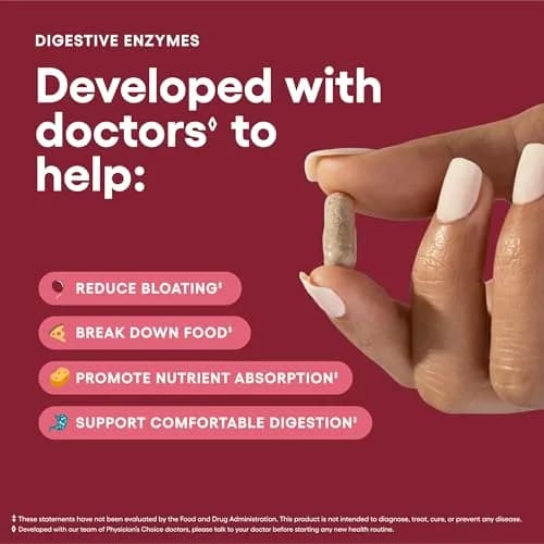 Physician's CHOICE Digestive Enzymes 60 Count | 16-Enzyme Formula with Organic Prebiotics & Probiotics for Gut Health thumbnail 3