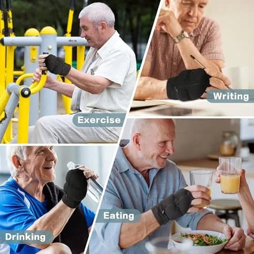 Bottle Pouch Weighted Gloves for Tremors - Large Black Right Hand | Stability Aid for Parkinson's Hand Tremors, Enhanced Grip & Writing Support thumbnail 5