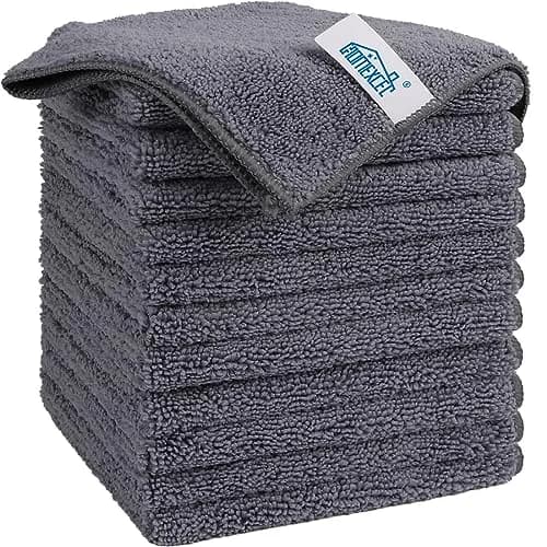 HOMEXCEL Grey Microfiber Cleaning Cloth 12 Pack | Scratch-Free, Super Absorbent for Car & Home thumbnail 1