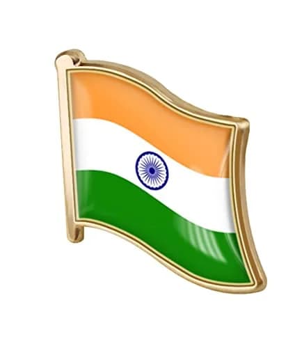 vmcoatdu India Flag Pin Badge 19mm x 18mm | Souvenir Lapel Pin for Clothes & Backpacks thumbnail 1