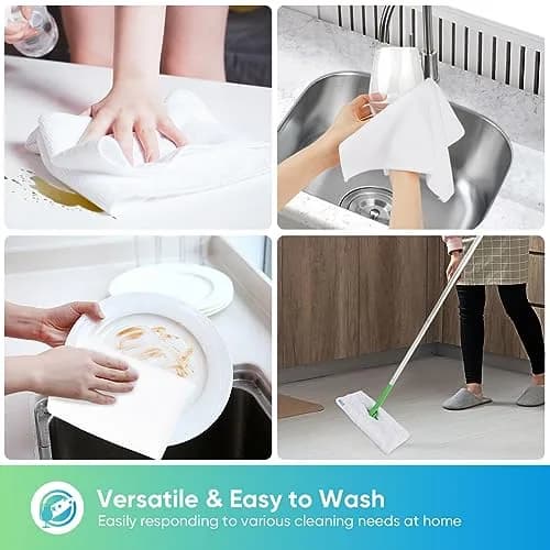 HOMEXCEL White Microfiber Cleaning Cloth 11.5"x 11.5" | Scratch-Free & Super Absorbent for Car & Home thumbnail 5