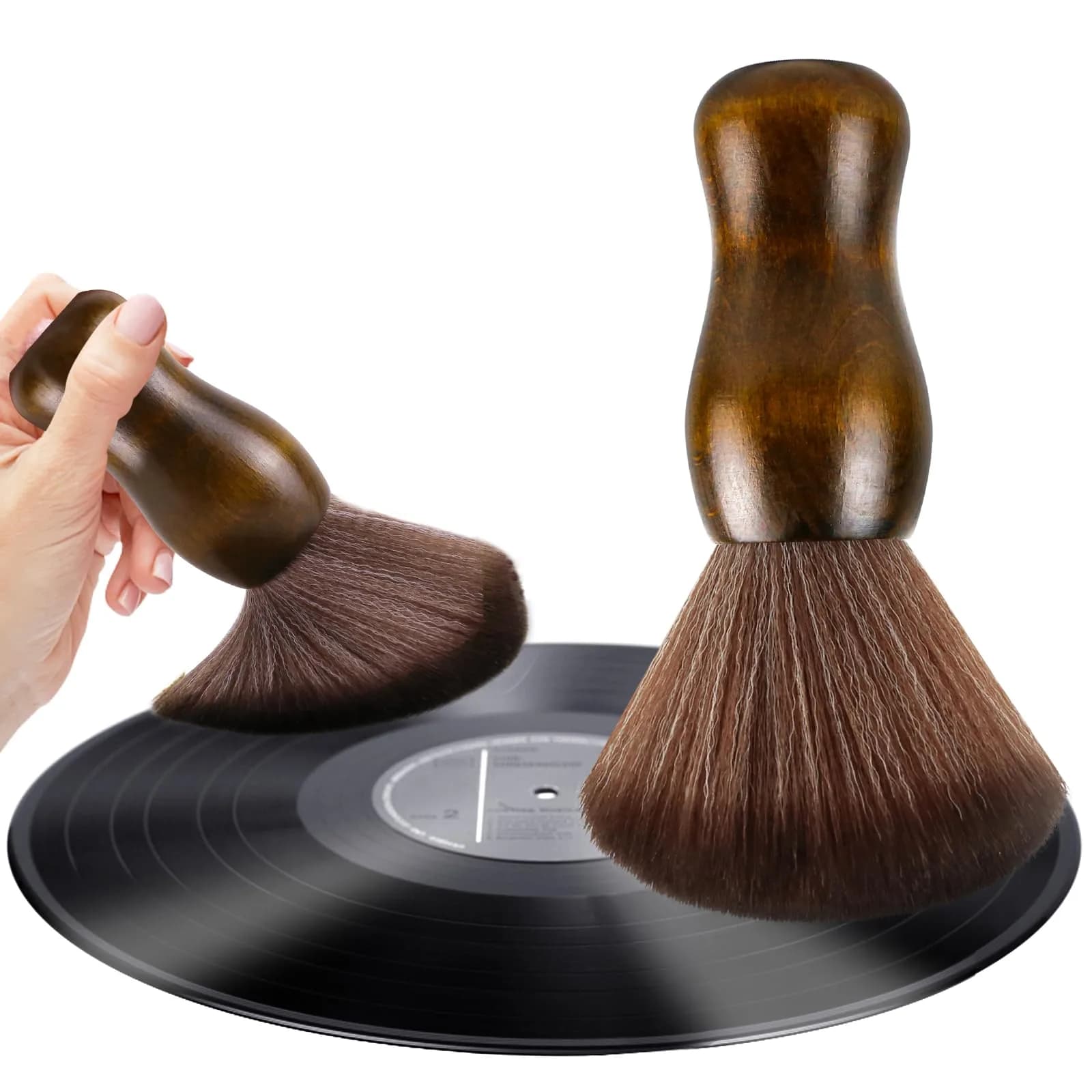 XQ XIAO QIAO Vinyl Record Cleaning Brush - Anti Static Dust Wooden Vinyl Cleaner Brush for Record Player Accessories - main product image