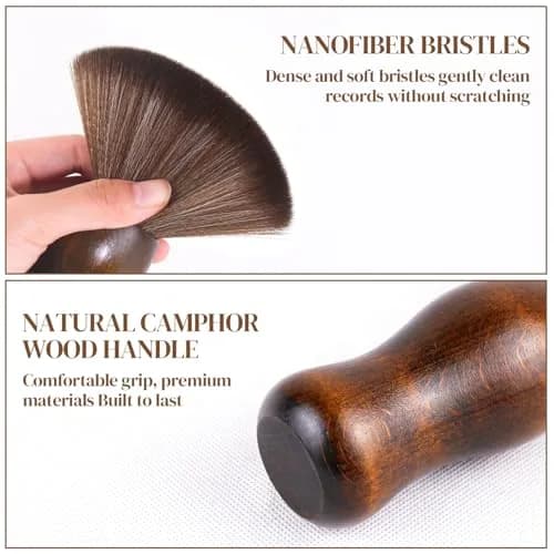 XQ XIAO QIAO Vinyl Record Cleaning Brush - Anti Static Dust Wooden Vinyl Cleaner Brush for Record Player Accessories thumbnail 2