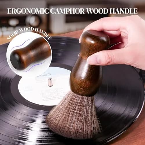 XQ XIAO QIAO Vinyl Record Cleaning Brush - Anti Static Dust Wooden Vinyl Cleaner Brush for Record Player Accessories thumbnail 3