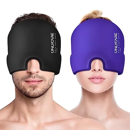ONLYCARE Migraine Relief Cap 2 Pack | Odorless Gel Headache Relief Head Wrap thumbnail 1